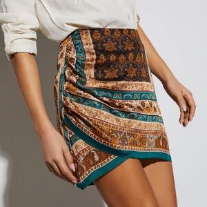 Vici Boho Faux Mini Wrap Skirt